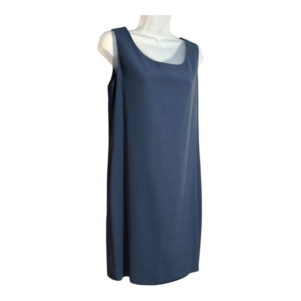 Jacqueline Ferrar Vintage Sleeveless Sheath Blue Workwear Classic Chic Minimal - Picture 3 of 5